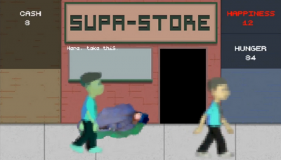 Screenshot of "CHANGE - A homeless roguelike survival simulator"