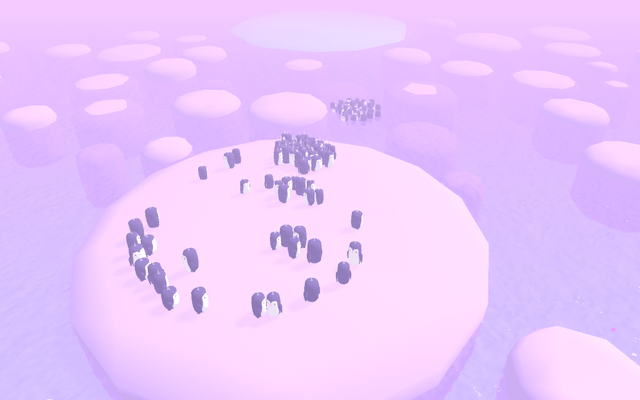 Screenshot of "Marshmallow Penguins VR"