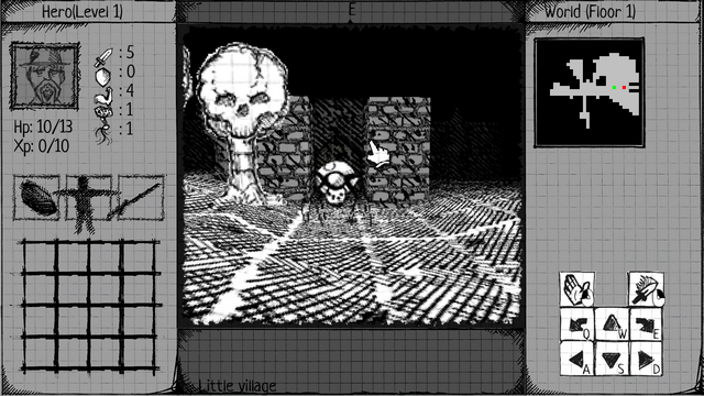 Screenshot of "Paper & Ink Dungeon"