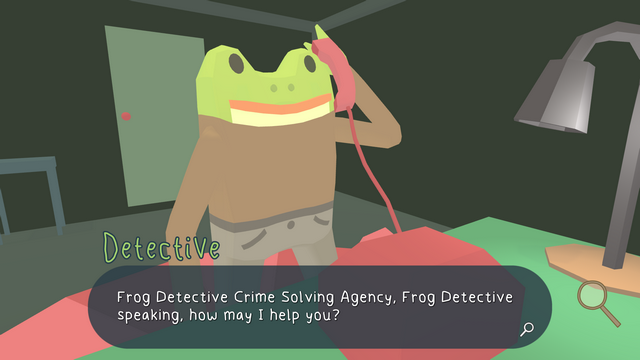 Screenshot of "The Haunted Island, a Frog Detective Game"
