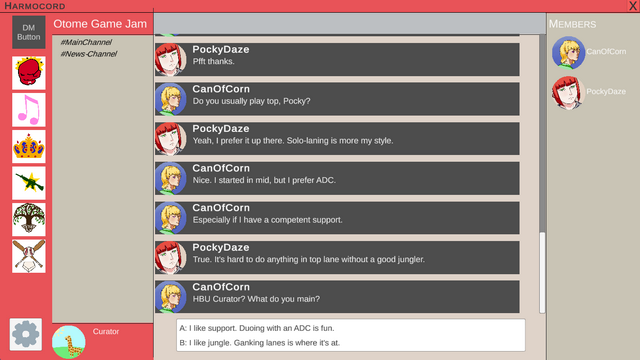 Screenshot of "In Game Crush"